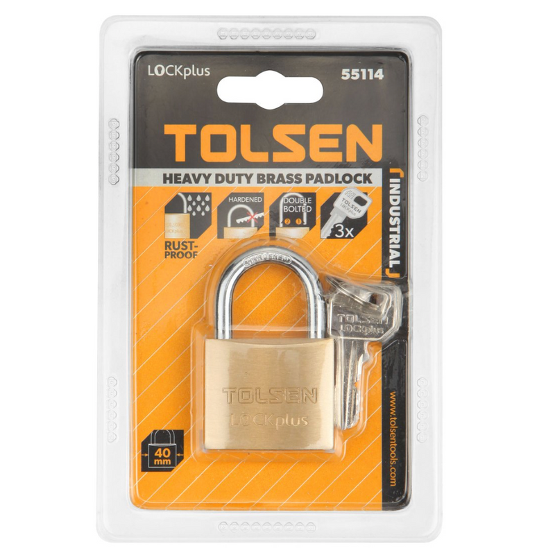 Tolsen 55111-55116, Heavy Duty Brass Padlock
