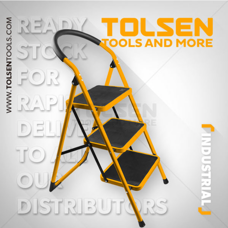 Tolsen 62683, 3 Step Steel Foldable Ladder 150kg