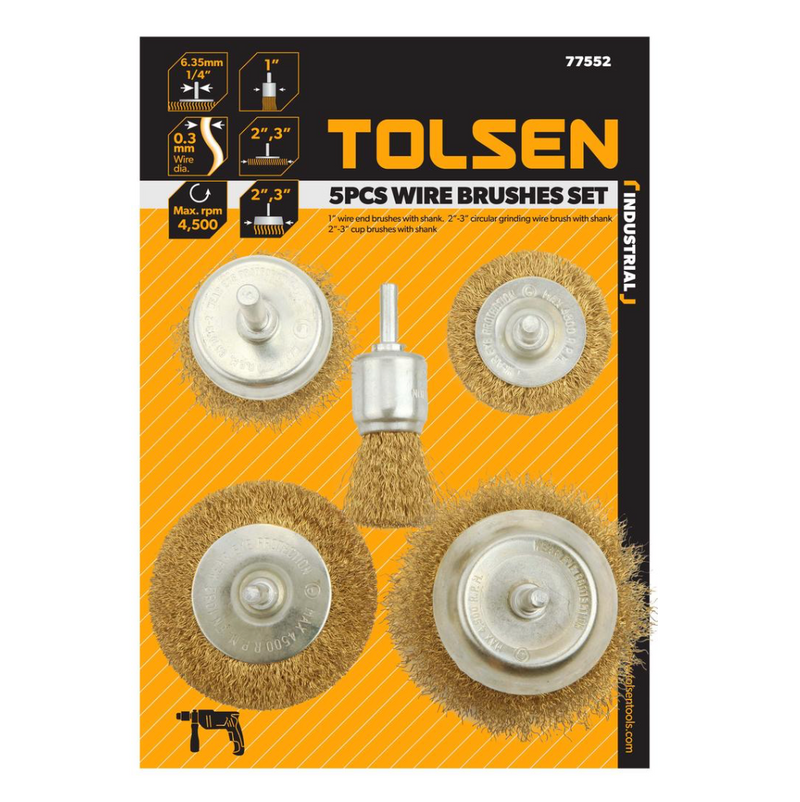Tolsen 77552, 5pcs Mounted Brush Set