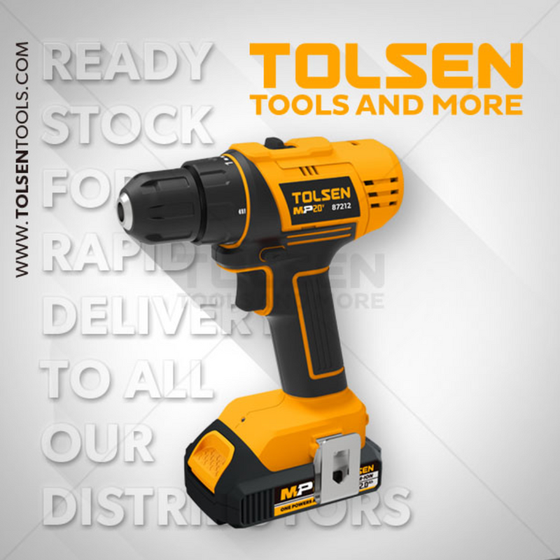 Tolsen 87212, 20V Li-Ion Cordless Drill 10mm S