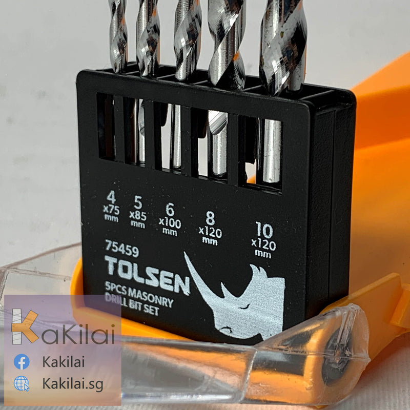 Tolsen 75459 5Pcs Masonry Drill Bits Set