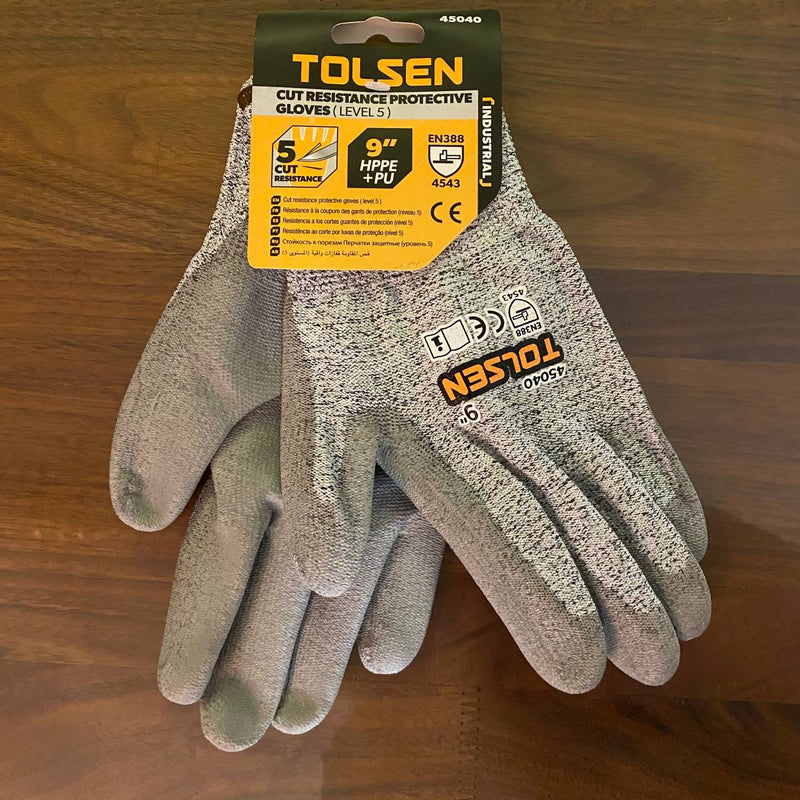 Tolsen 45040 CUT RESISTANCE PROTECTIVE GLOVE (DURIAN PROOF, LEVEL 5 )