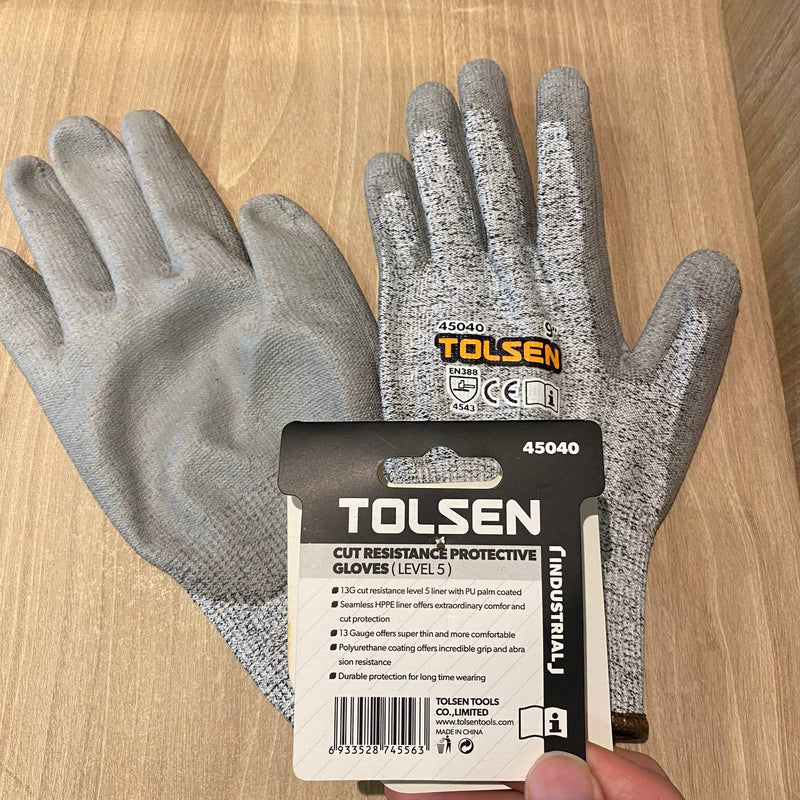 Tolsen 45040 CUT RESISTANCE PROTECTIVE GLOVE (DURIAN PROOF, LEVEL 5 )
