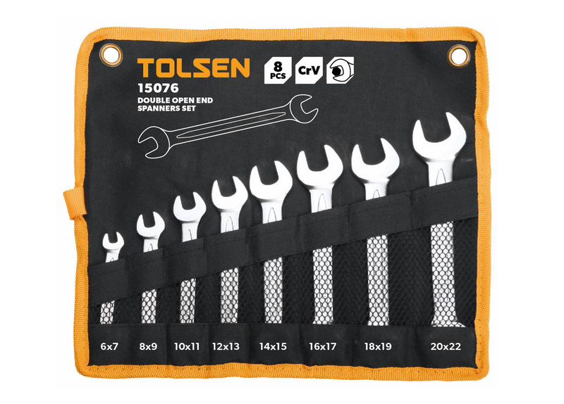 Tolsen 15076, 8pcs Double Open End Spanner