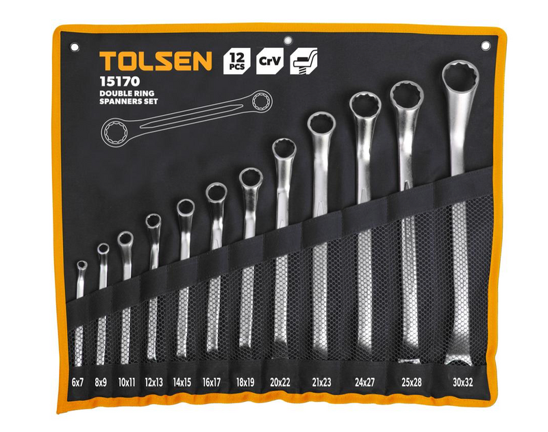 Tolsen 15170, 12pcs Double Ring Spanners Set