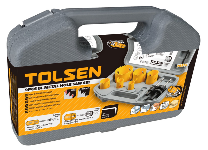 Tolsen 75861, 9pcs Bi-metal Set