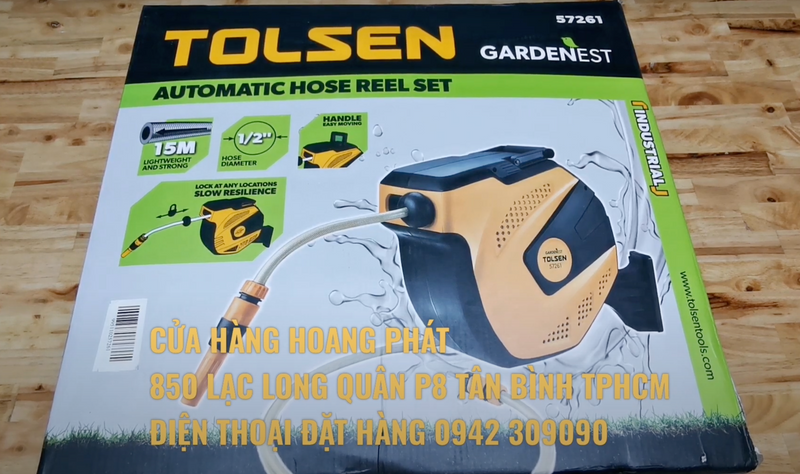 Tolsen 57261, Auto Retract Garden Water Hose Reel 15m