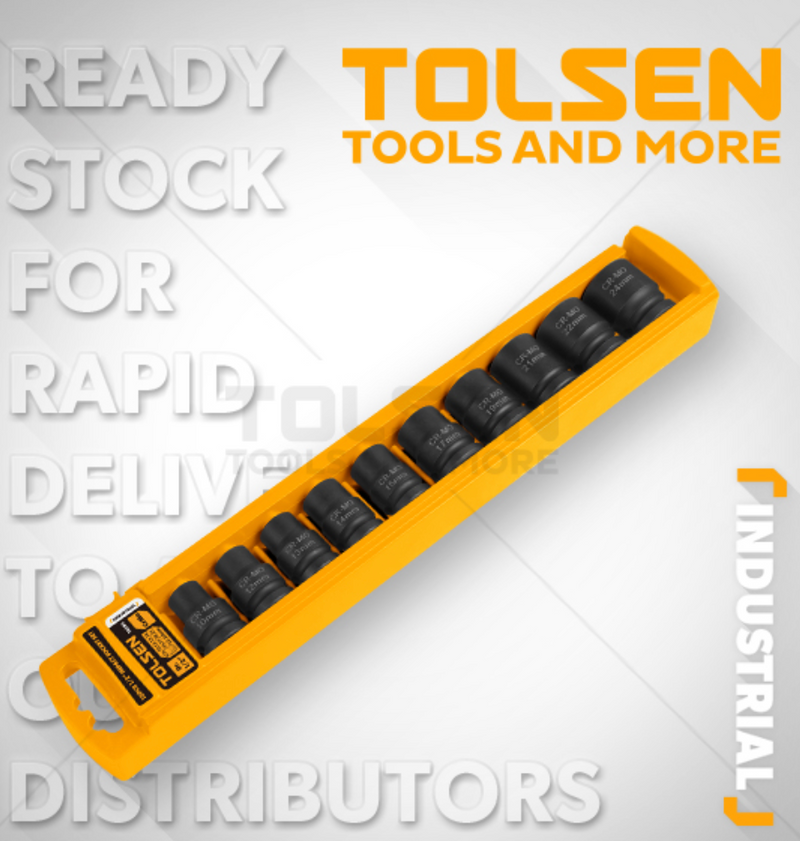 Tolsen 18295, 10pcs Impact Socket Set