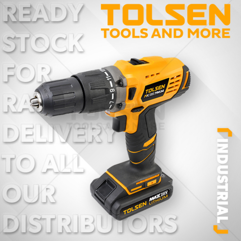 Tolsen 79034 20V Li Ion Impact Cordless Drill