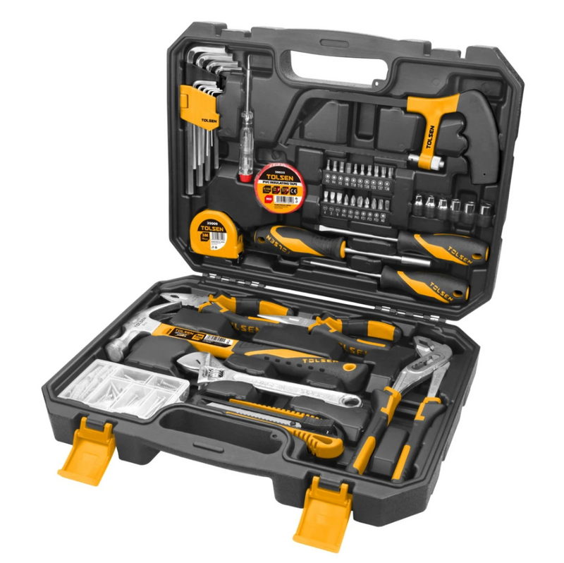 Tolsen 85350, 119pcs DIY Tools Box Set ( Hammer , Hacksaw , 70pcs Nailset and more)