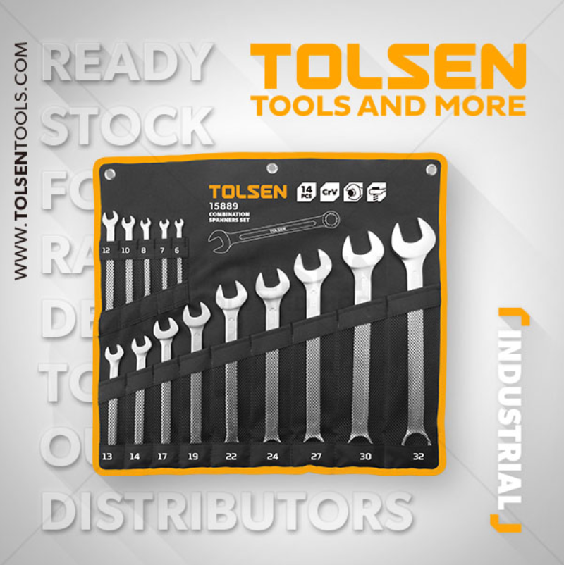 Tolsen 15889, 14pcs Combo Spanner