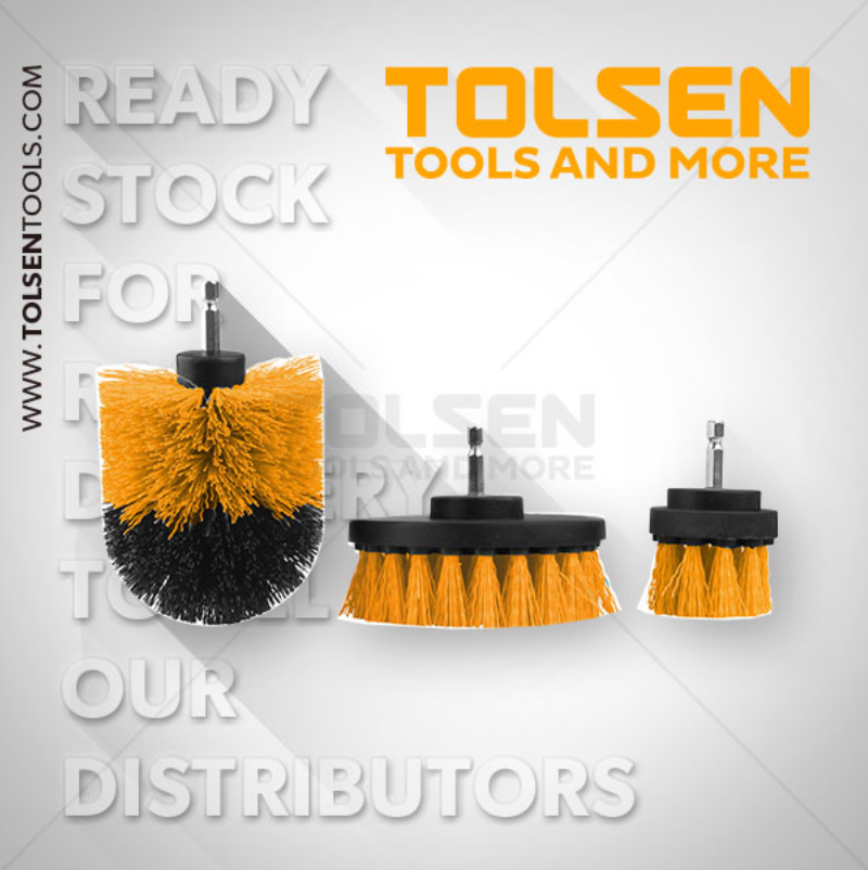 Tolsen 77554, 3pcs Nylon Drill Brush Set